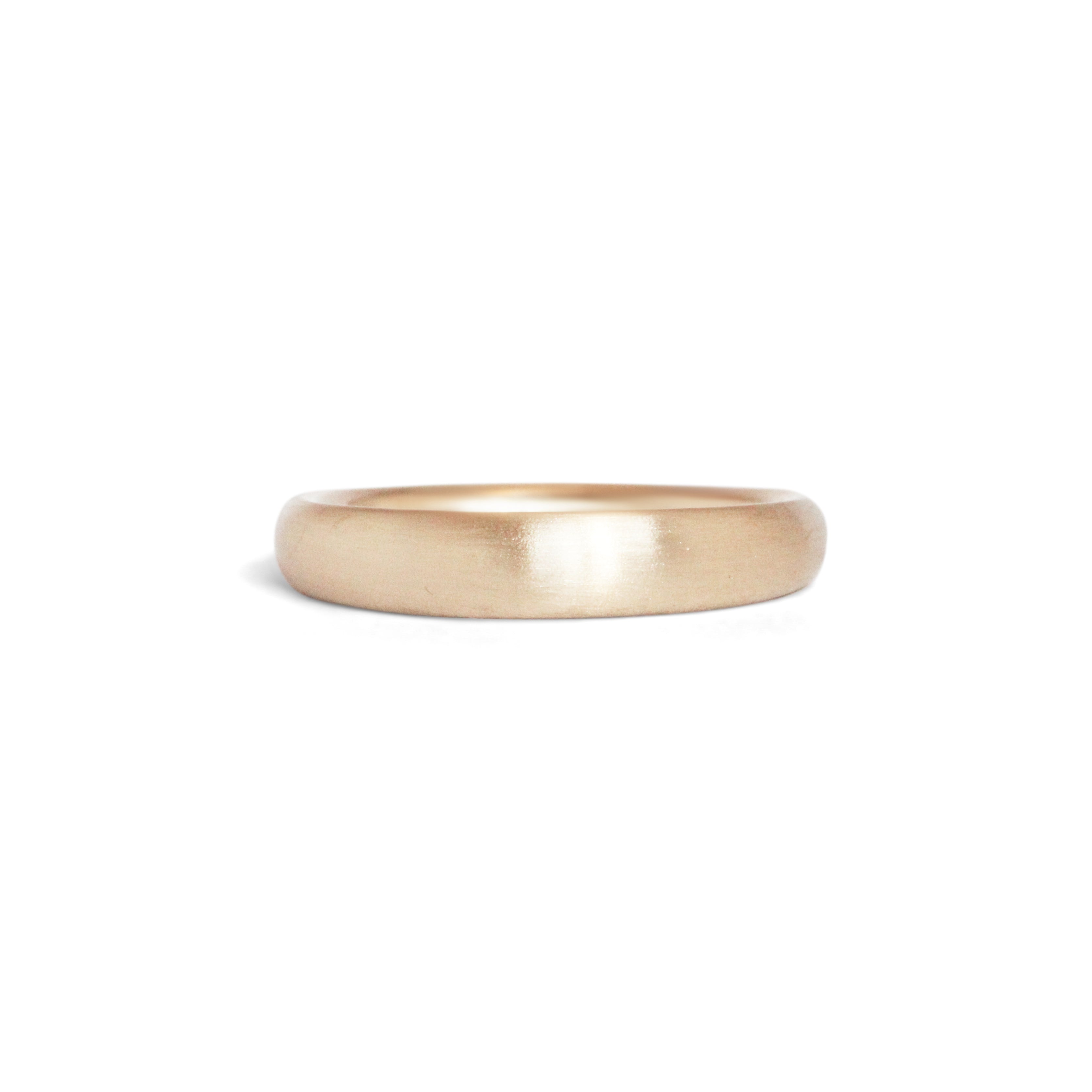 Front view of Ellipse Band 3mm in 14k Yellow Gold with matte finish