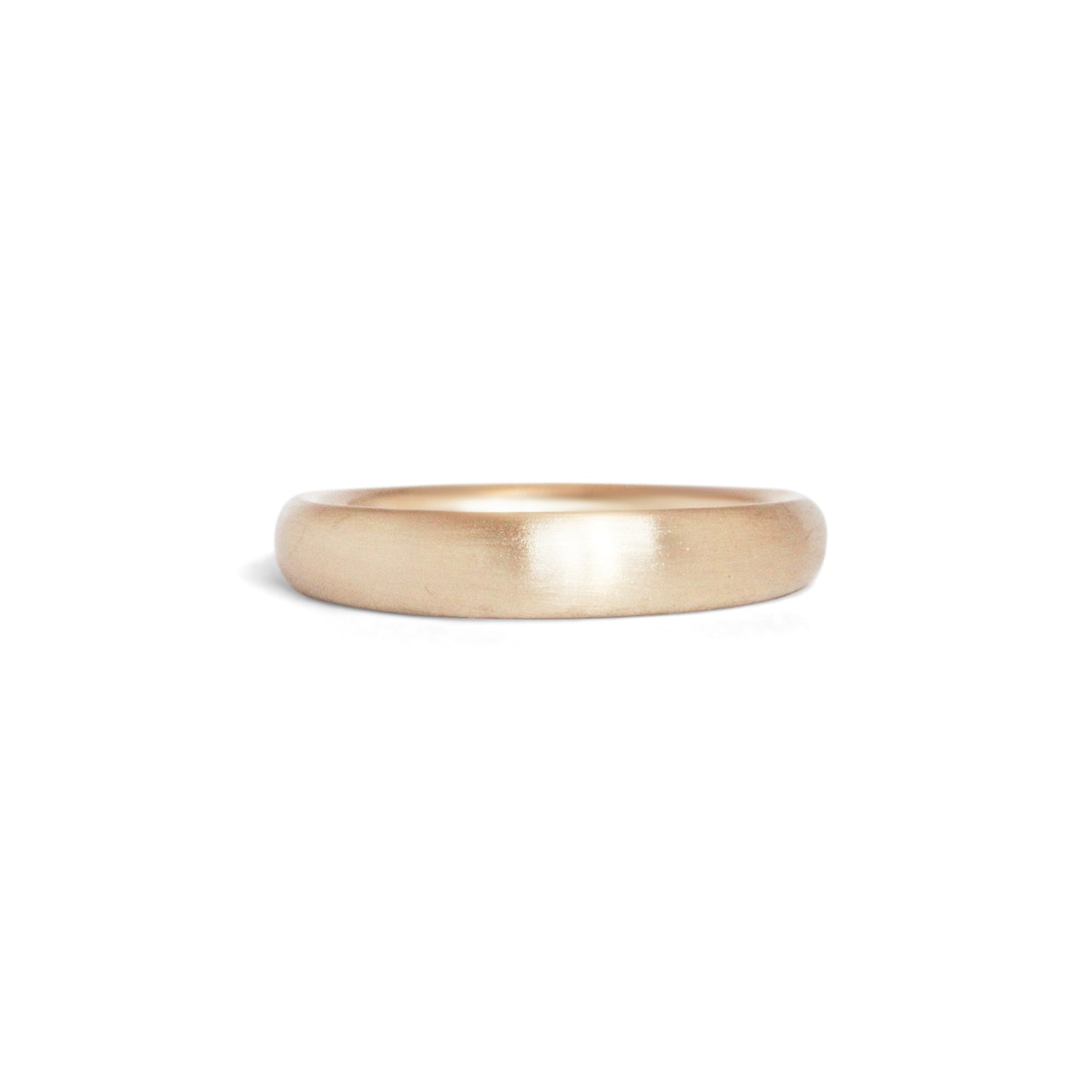 Front view of Ellipse Band 3mm in 14k Yellow Gold with matte finish
