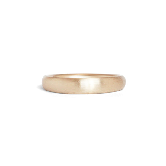 Front view of Ellipse Band 3mm in 14k Yellow Gold with matte finish