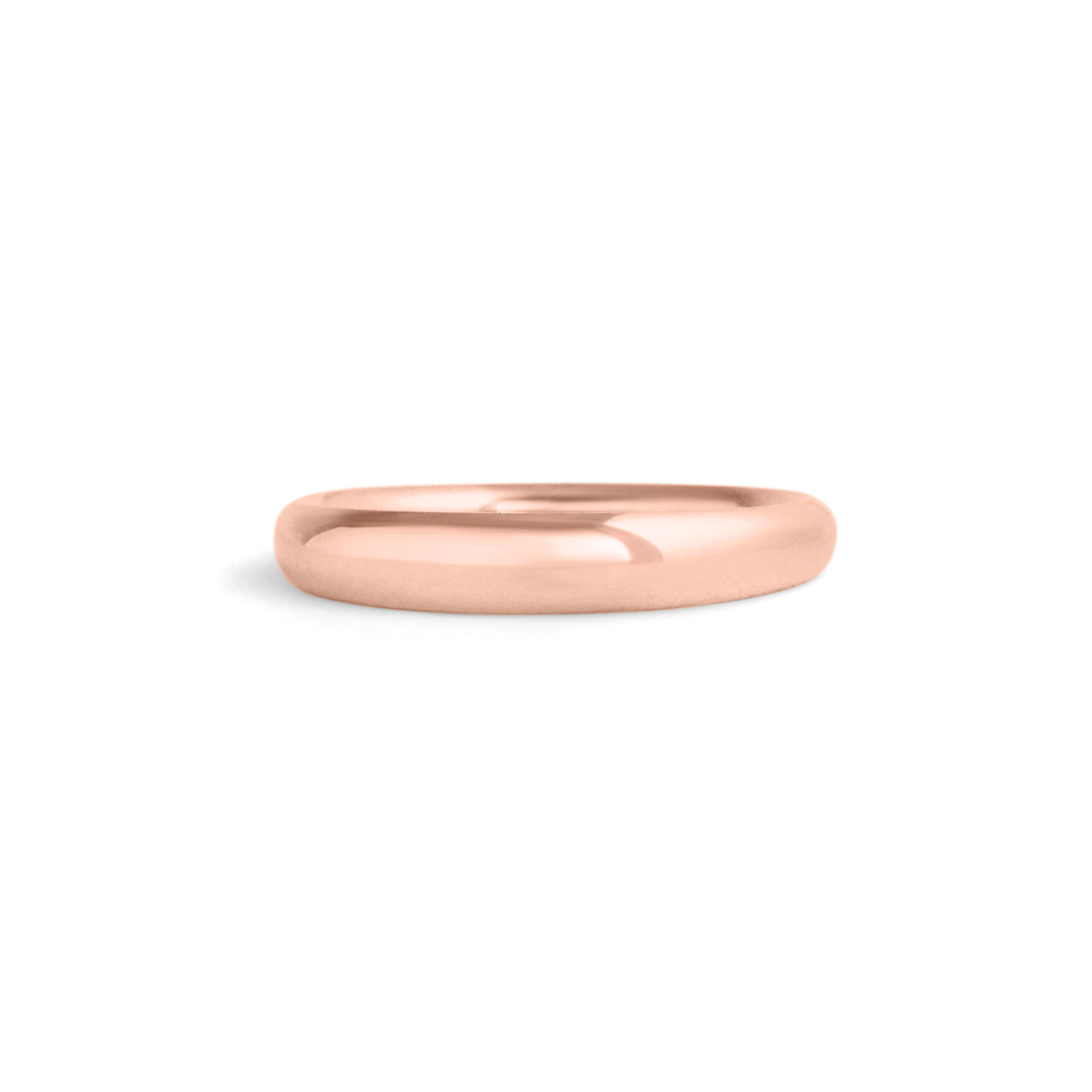Front view of Ellipse Band 3mm in 18k Rose Gold