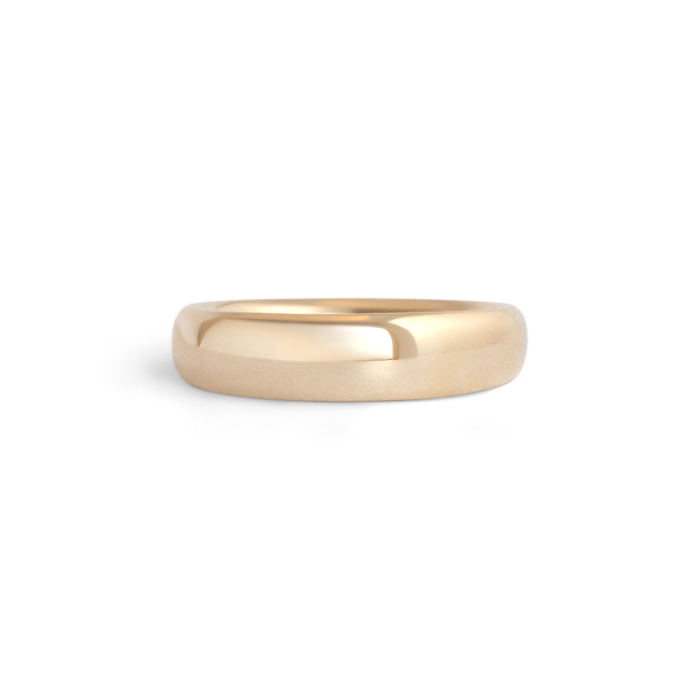 Front view of Ellipse Band 4mm in 14k Yellow Gold