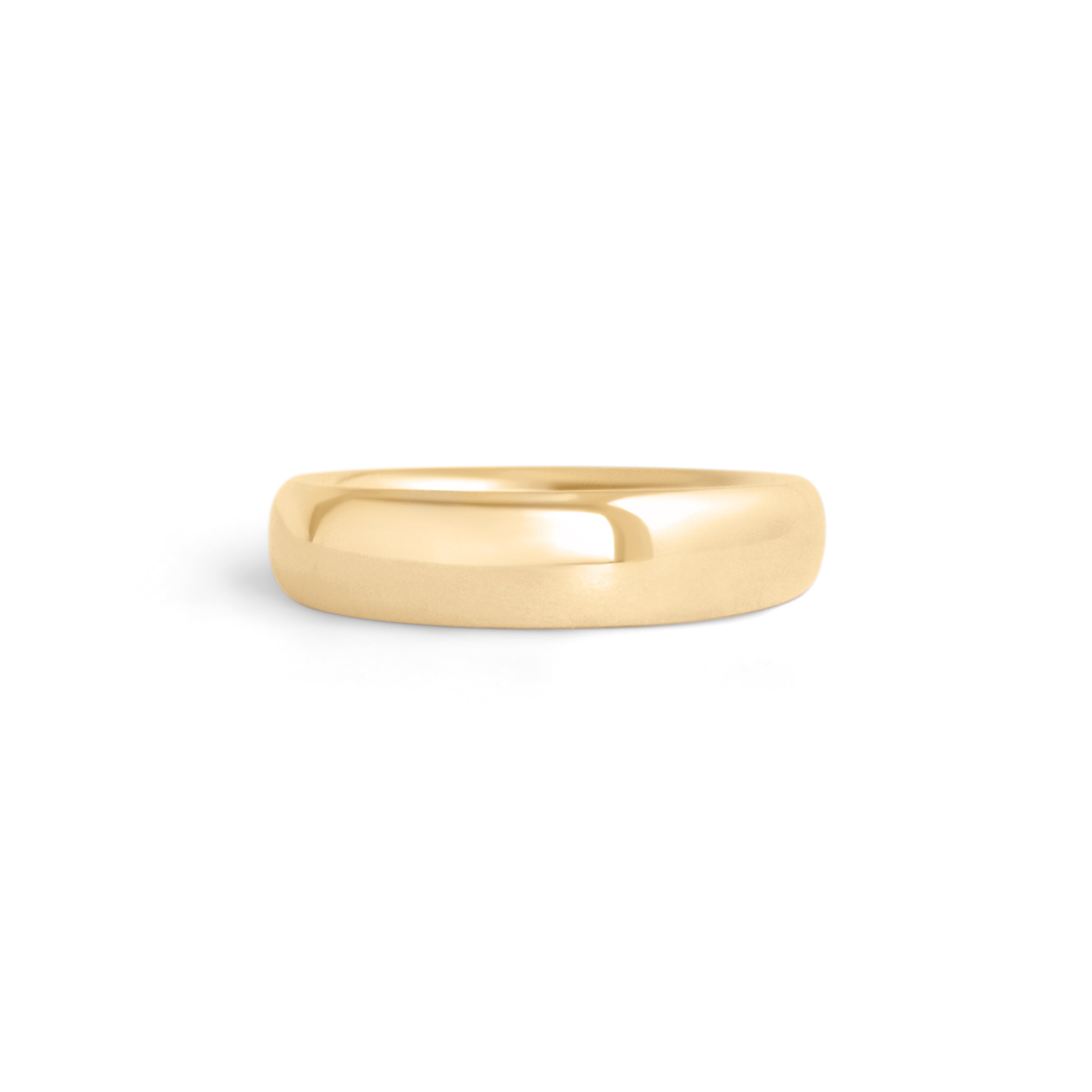 Front view of Ellipse Band 4mm in 18k Yellow Gold