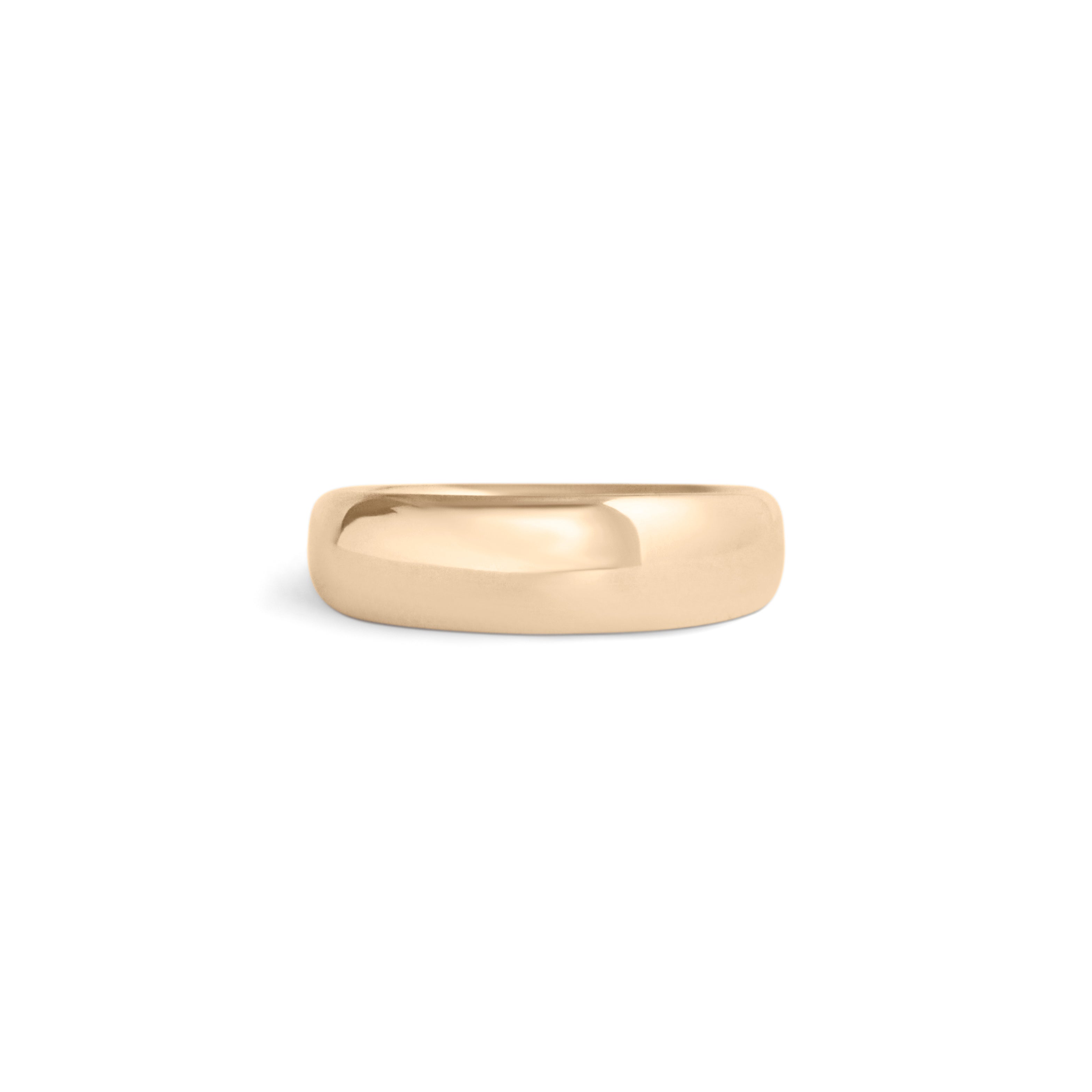 Front view of Ellipse Band 5mm in 14k Yellow Gold