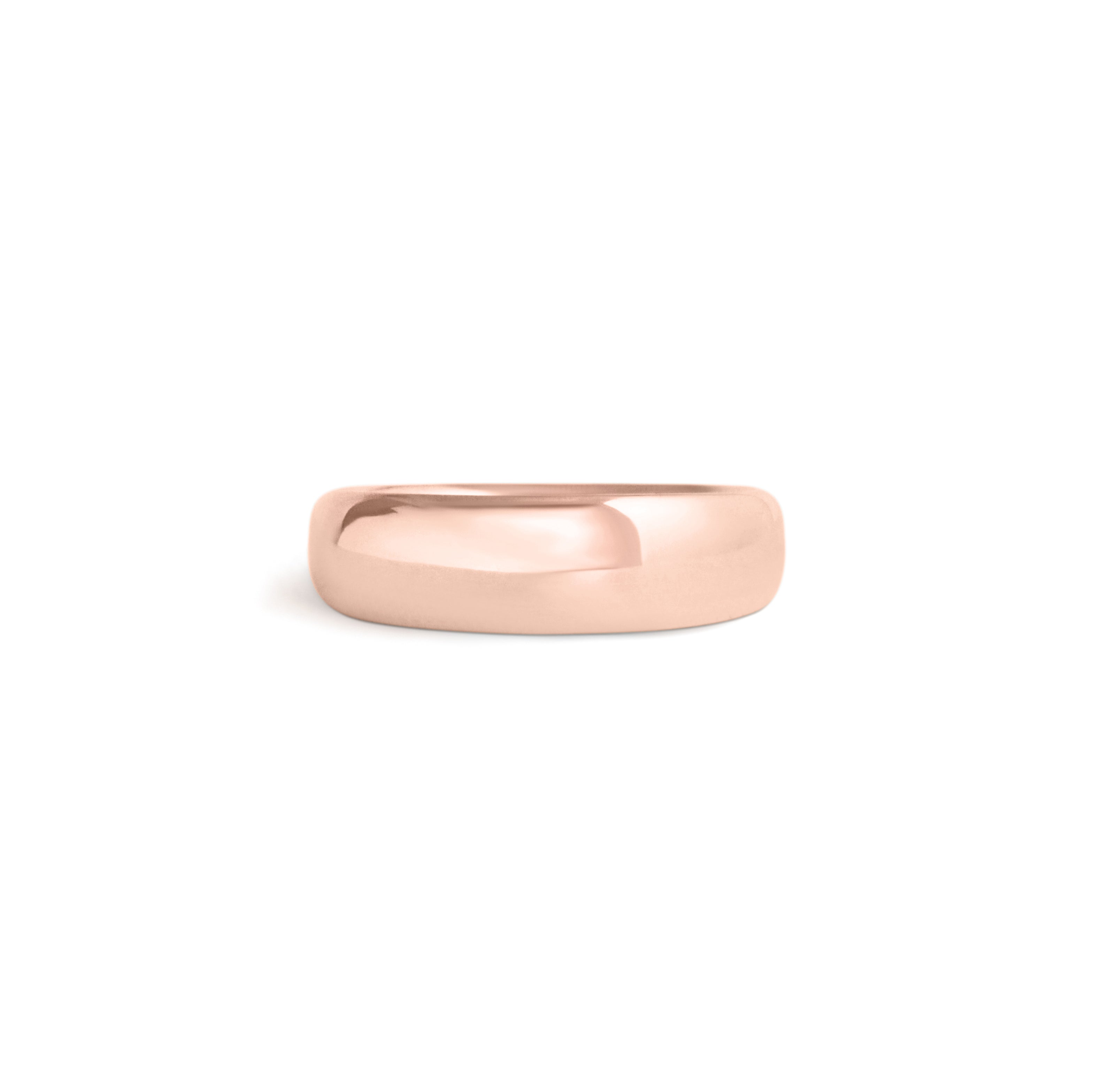 Front view of Ellipse Band 5mm in 18k Rose Gold