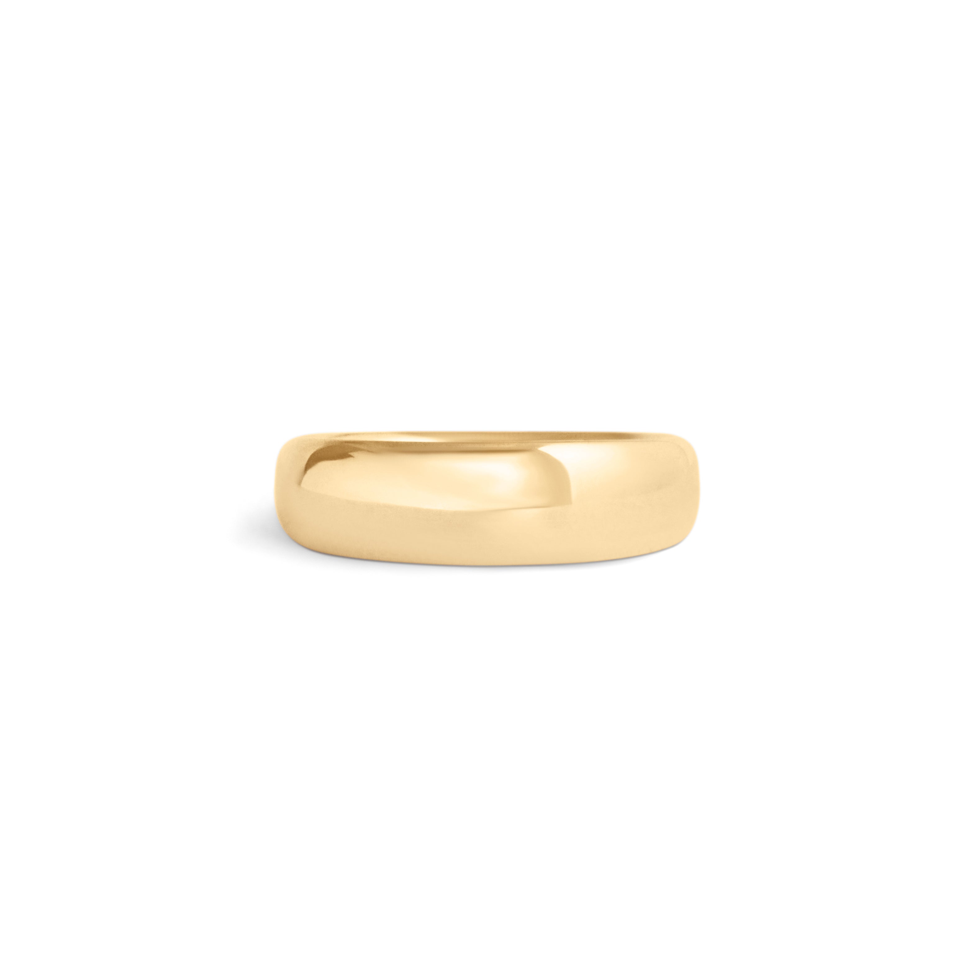 Front view of Ellipse Band 5mm in 18k Yellow Gold