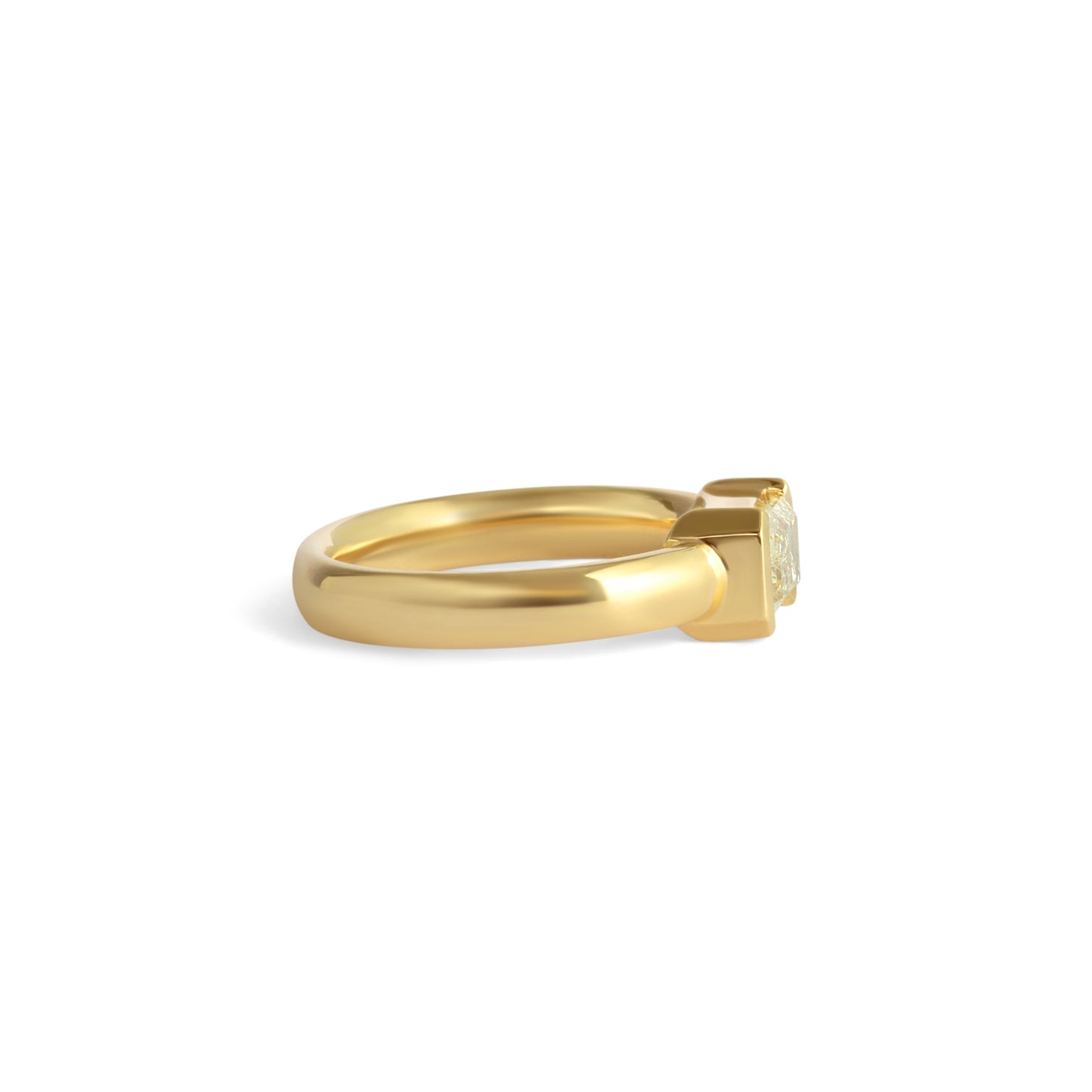 Side view of Dobbins Ring / Emerald Cut Diamond 1.06ct by Goldpoint