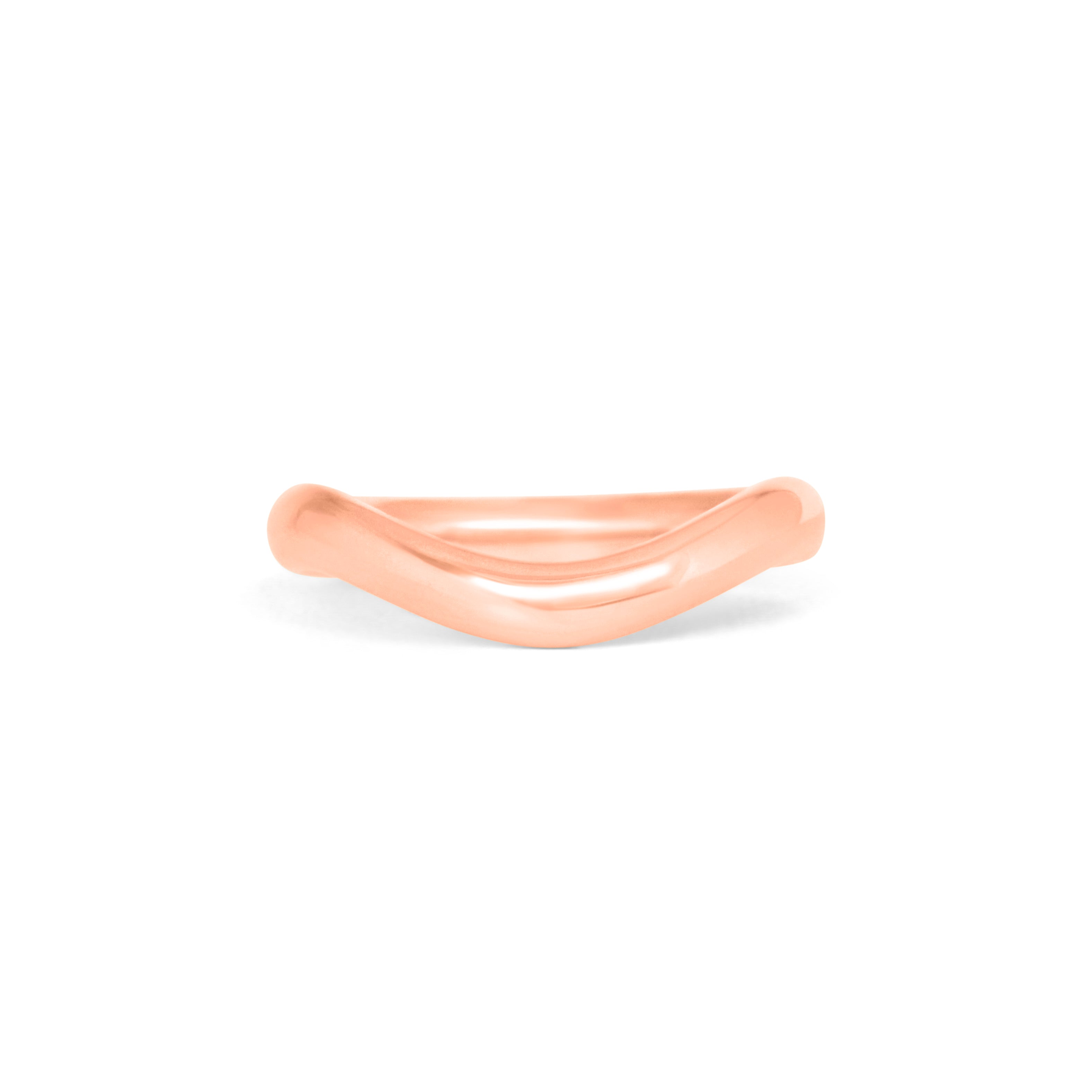 Front view of Ellipse Band 3mm Deep Curve in 14k rose gold