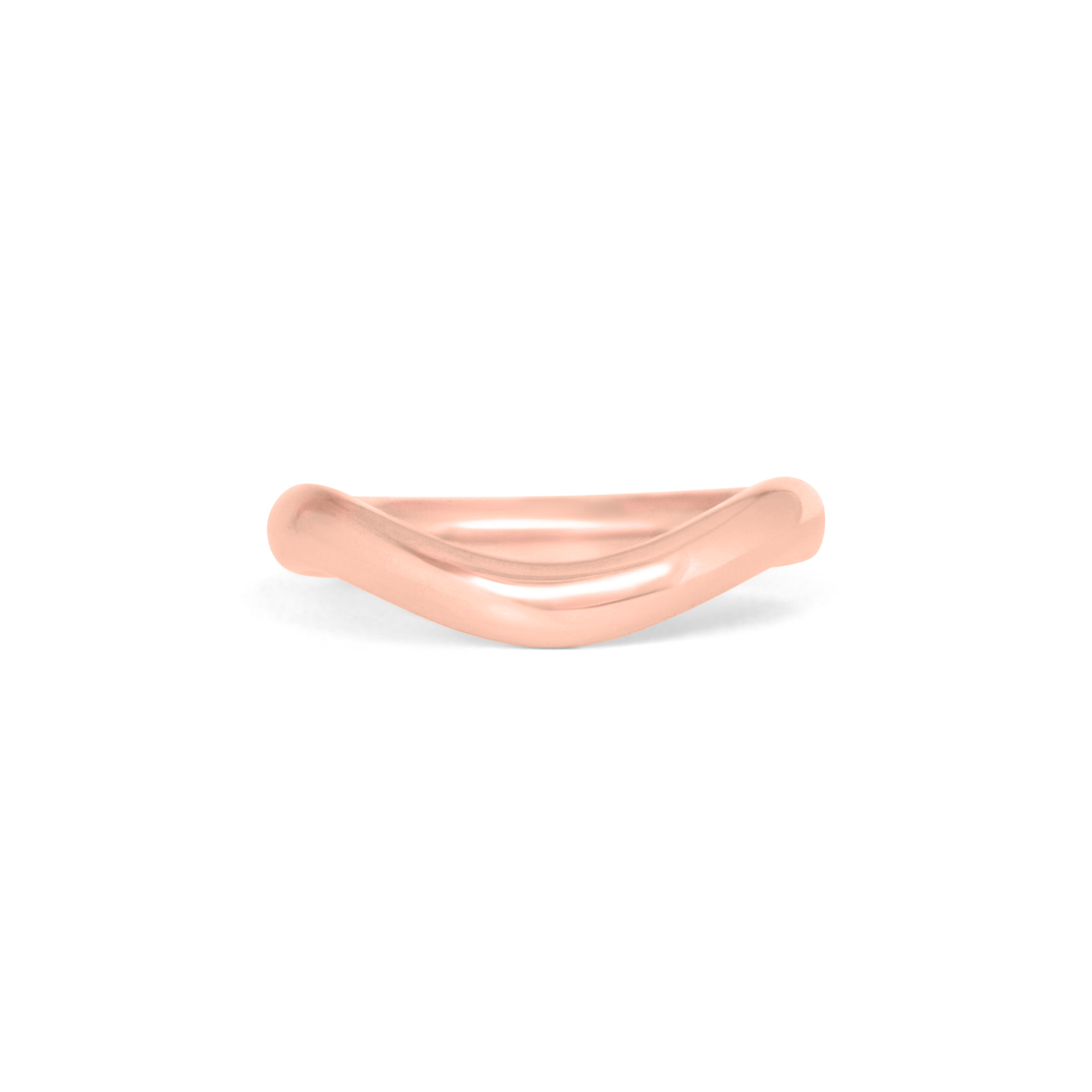 Front view of Ellipse Band 3mm Deep Curve in 18k rose gold