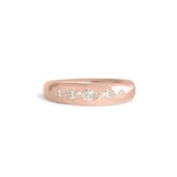 Front view of Ellipse Band 5mm / Flush Oval Diamond / in 18k Rose Gold by Goldpoint Jewelry