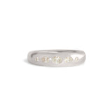 Front view of Ellipse Band 5mm / Flush Oval Diamond / in Platinum by Goldpoint Jewelry