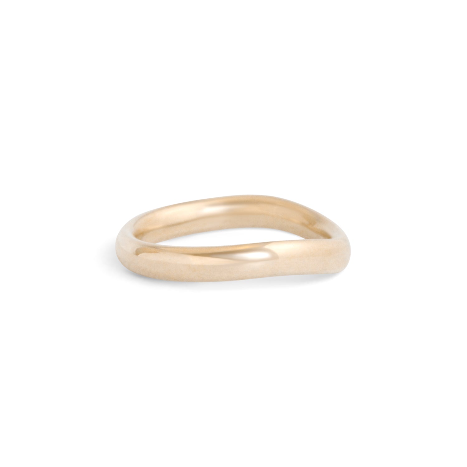 Side view of Ellipse Band 3mm Soft Curve in 14k yellow gold by Goldpoint Jewelry