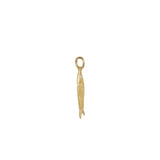 Side view of Engraved Pesca Sand Charm / Round Natural Diamond by Erin Cuff