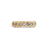 Front view of Cloud 7 Band Round Champagne Diamonds in 18k yellow gold