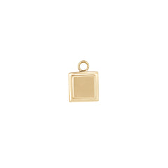 Front view of Step Frame Charm / Square by Goldpoint Jewelry