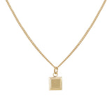 Step Frame Square Necklace / Curb Chain