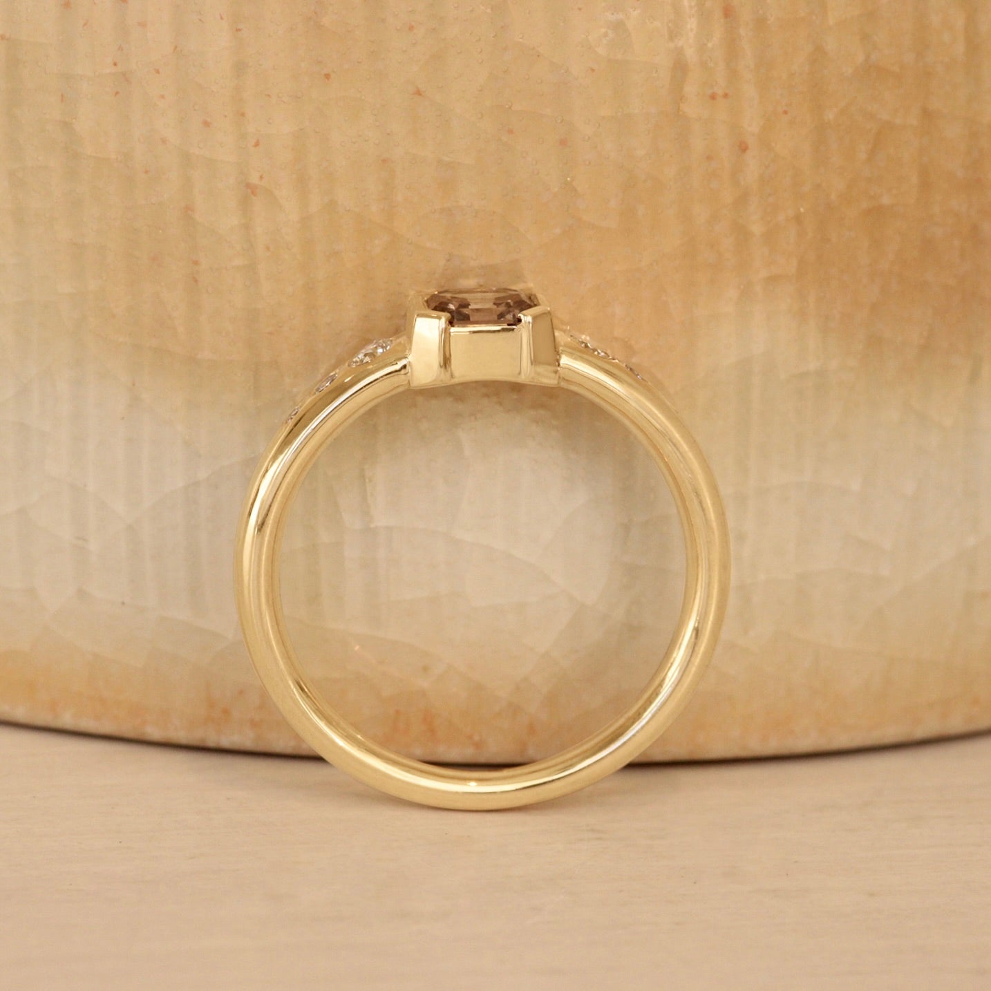 Lifestyle side view of Ash Ring Asscher Natural Diamond 0.42ct by Goldpoint Jewelry