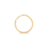 Side profile view of Flat Band 2mm Deep Curve / in 18k Yellow Gold by Goldpoint Jewelry