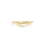 Front view of Flat Band 2mm Deep Curve / in 18k Yellow Gold by Goldpoint Jewelry