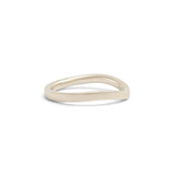 Side view of Flat Band 2mm Soft Curve / in 14k White Gold by Goldpoint Jewelry
