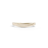 Front view of Flat Band 2mm Soft Curve / in 14k White Gold by Goldpoint Jewelry
