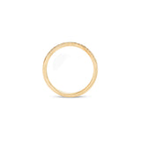 Side profile view of Flat Band 2mm Soft Curve / Pave Round Diamonds / in 14k Yellow Gold by Goldpoint Jewelry