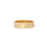 Side view of Flat Band 6mm / Bright Cut Lab Diamonds in 14k yellow gold by Goldpoint Jewelry