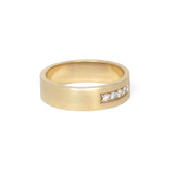 Flat Band 6mm / Bright Cut Lab Diamonds