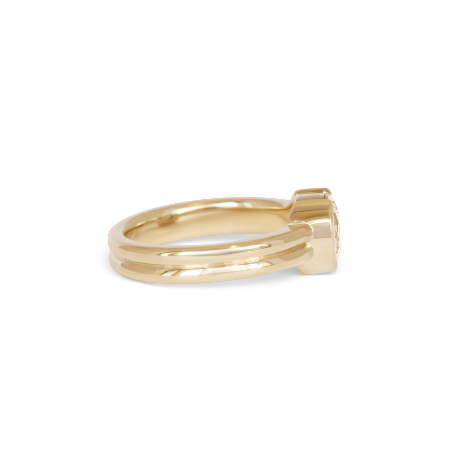 Side view of Franklin Ring Old Euro Natural Diamond 1.18ct by Goldpoint