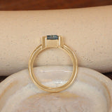 Lifestyle side profile view of Franklin Ring Emerald Cut Sapphire 1.53ct by Goldpoint Jewelry
