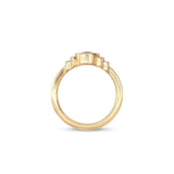Side profile view of Step Signet Ring / Round Diamond by Goldpoint Jewelry