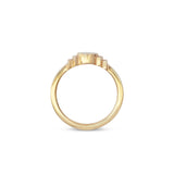 Side profile view of Step Signet Ring / Circle by Goldpoint Jewelry