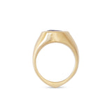 Side profile view of Deep Purple Sapphire Signet Ring /  Pear Cut Sapphire 2.35ct by 12th House