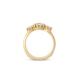 Side profile view of Grand Trio Milgrain Ring / Natural Old Euro Diamonds 1.04ct by Erin Cuff