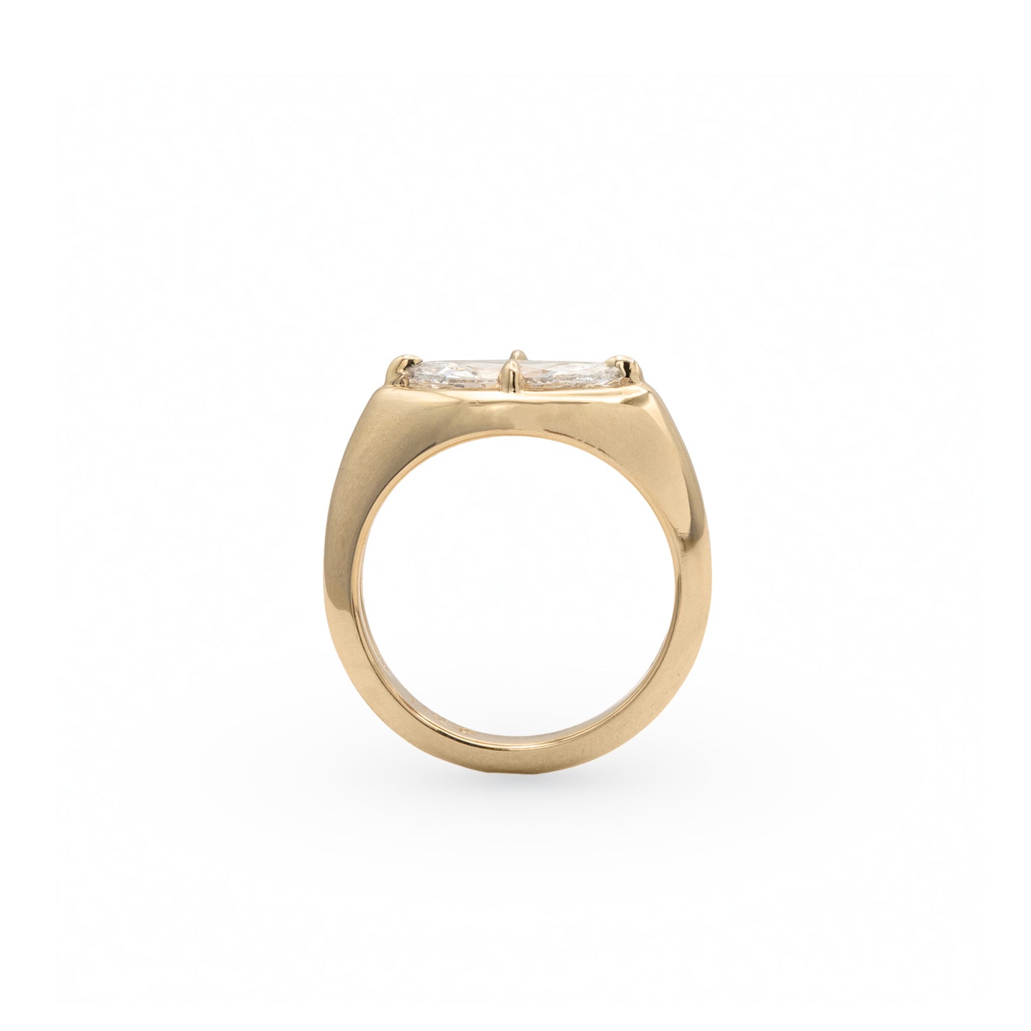 Side profile view of Leonard 4 Ring Marquise Diamond 1.02ct by Goldpoint Jewelry