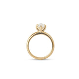 Side profile view of Noble Ring Moval Lab Diamond 2.24ct by Goldpoint Jewelry