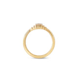 Side profile view of Step Signet Ring / Rectangle by Goldpoint Jewelry