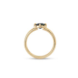 Side profile view of Sutton Ring Pear Sapphire 1.28ct by Goldpoint Jewelry