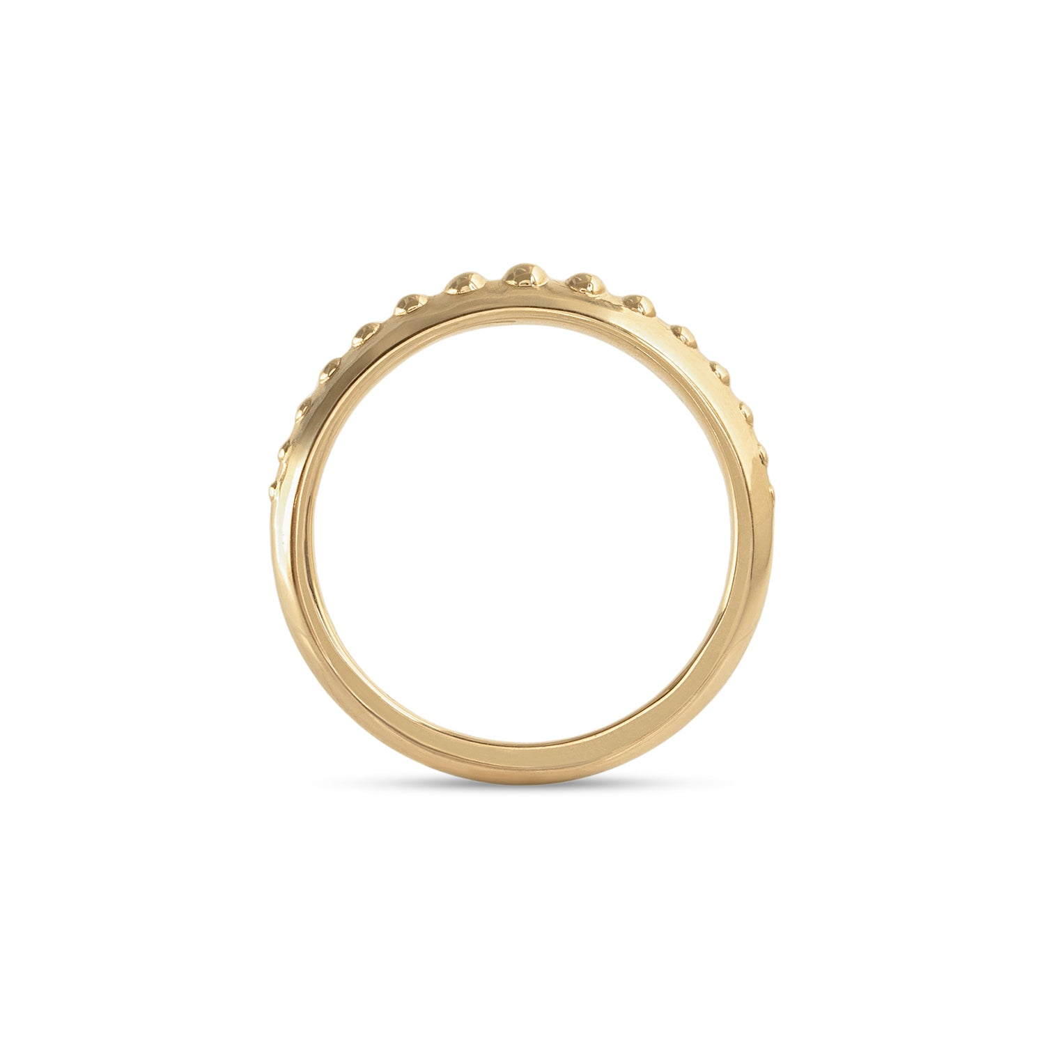 Side profile view of Dotty Band / in 14k Yellow Gold by Goldpoint Jewelry