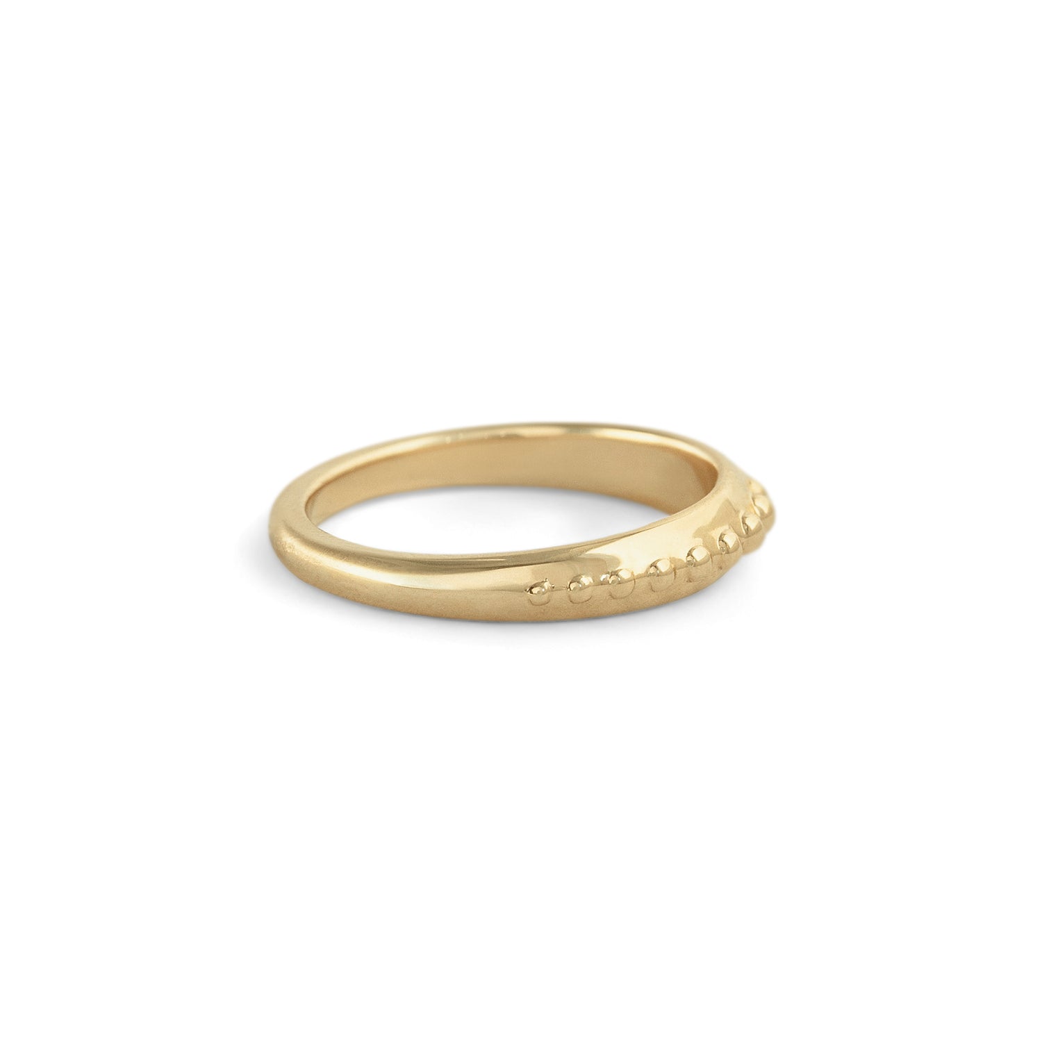 Side view of Dotty Band / in 14k Yellow Gold by Goldpoint Jewelry