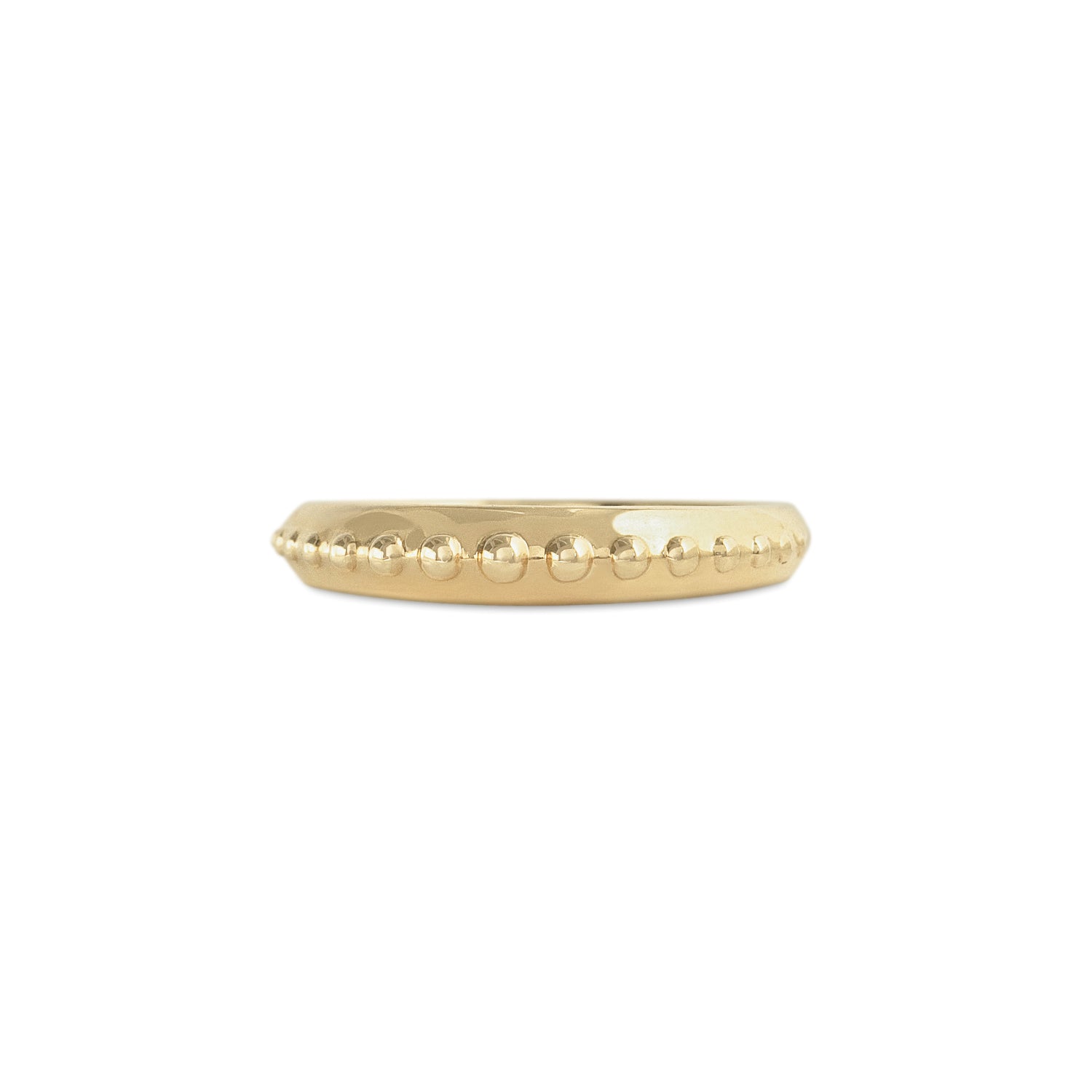 Front view of Dotty Band / in 14k Yellow Gold by Goldpoint Jewelry