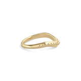 Side view of Dotty Band Deep Curve / in 14k Yellow Gold by Goldpoint Jewelry