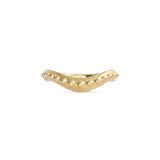Front view of Dotty Band Deep Curve / in 14k Yellow Gold by Goldpoint Jewelry