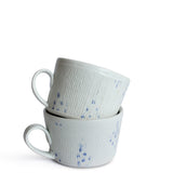 Mug with Blue Dots in Matte White by Goldpoint
