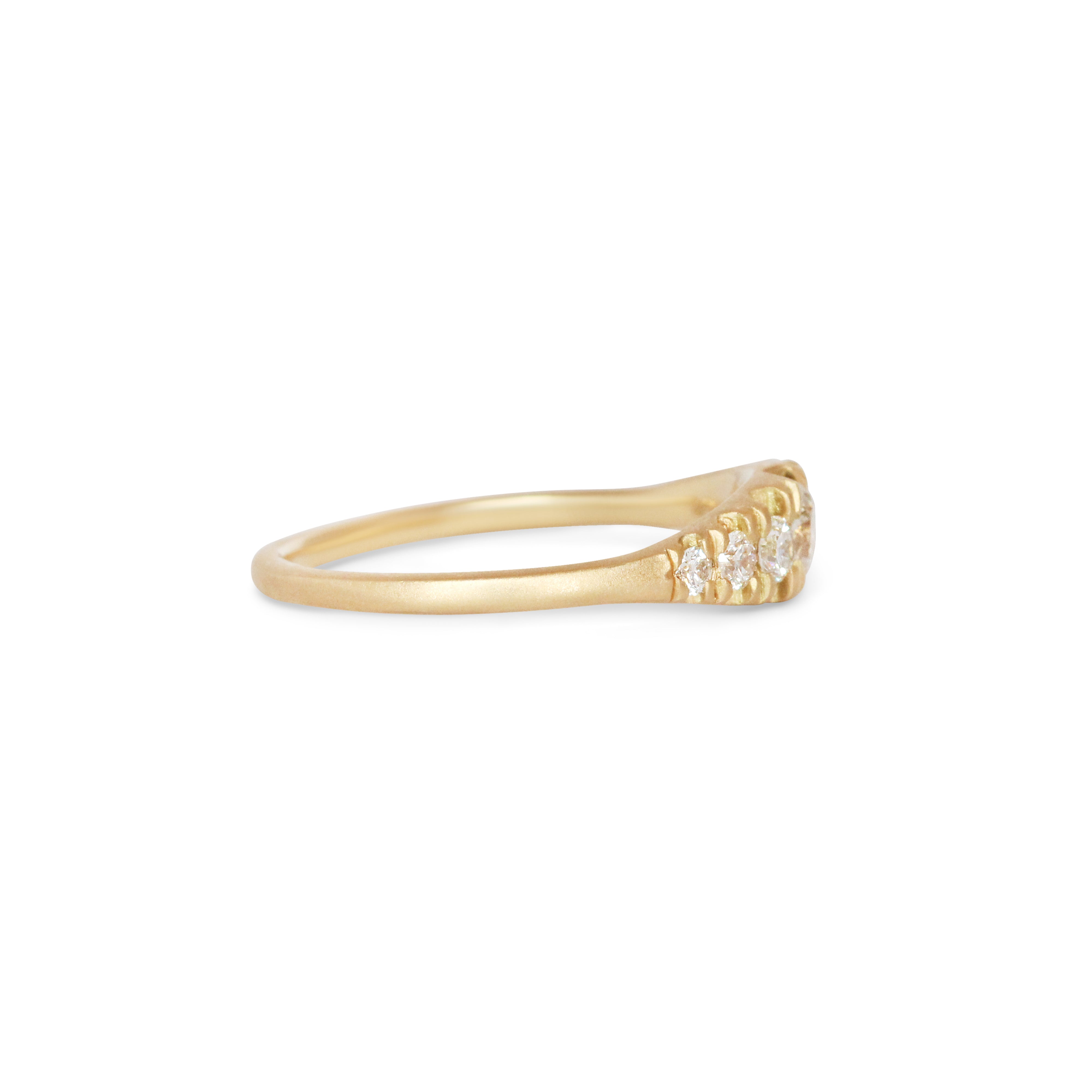 Side view of Grand Pave Diamond Rubidoux Ring by Erin Cuff
