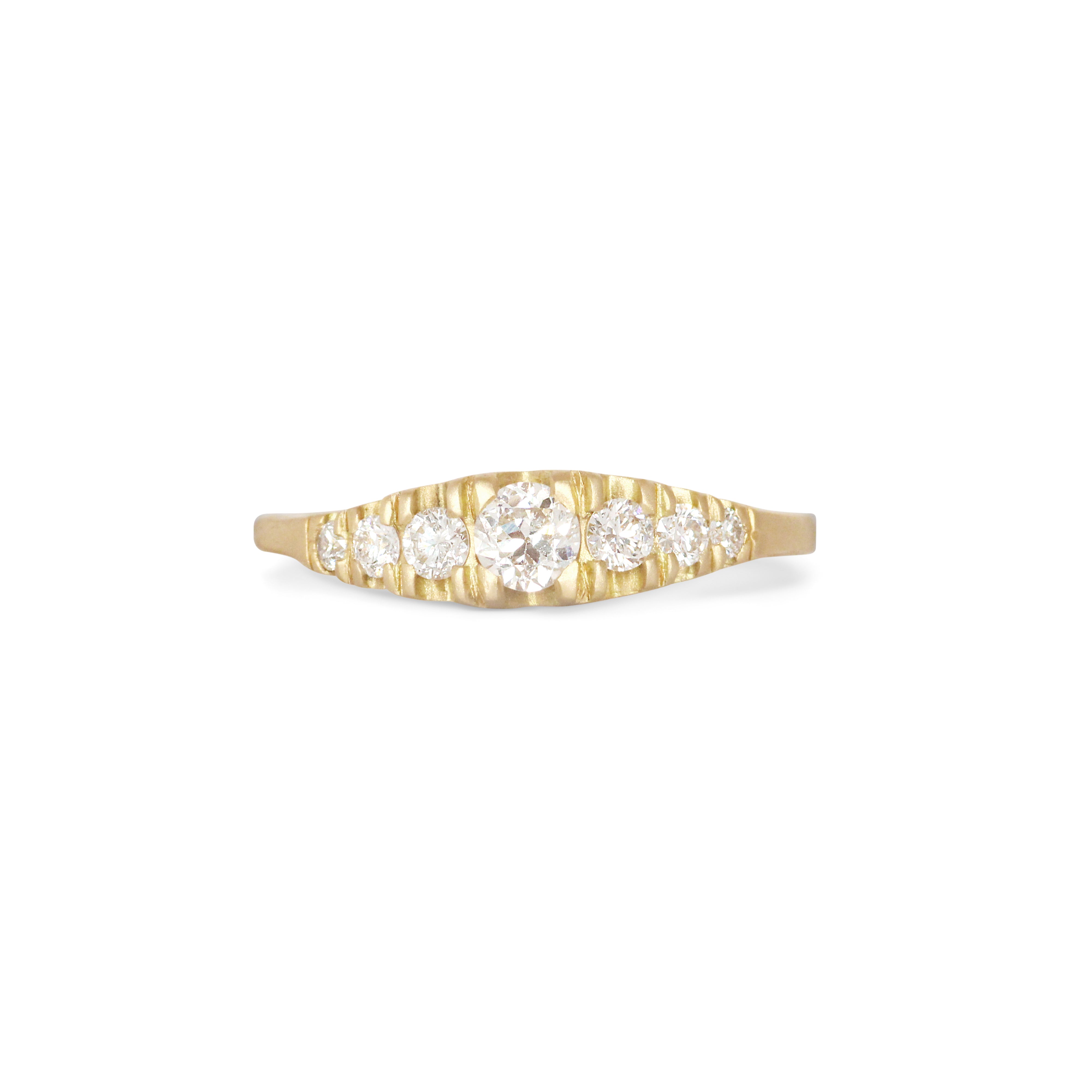 Front view of Grand Pave Diamond Rubidoux Ring by Erin Cuff
