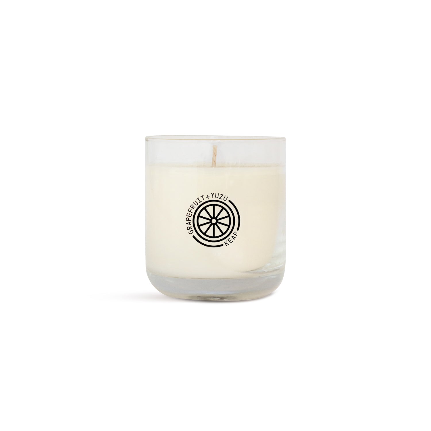 Front view of Grapefruit + Yuzu Scented Candle by Keap