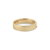 Side view of Horizon Half Moon Cutout Band / Pave Round Lab Diamonds / in 14k Yellow Gold by Goldpoint Jewelry