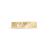 Alternate front view of Horizon Band Triangle Cutout Pave Round Diamonds in 14k yellow gold