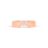 Front view of Horizon Triangle Cutout Band / Pave Round Diamonds / in 14k Rose Gold by Goldpoint Jewelry
