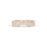 Front view of Horizon Triangle Cutout Band / Pave Round Diamonds / in 14k White Gold by Goldpoint Jewelry